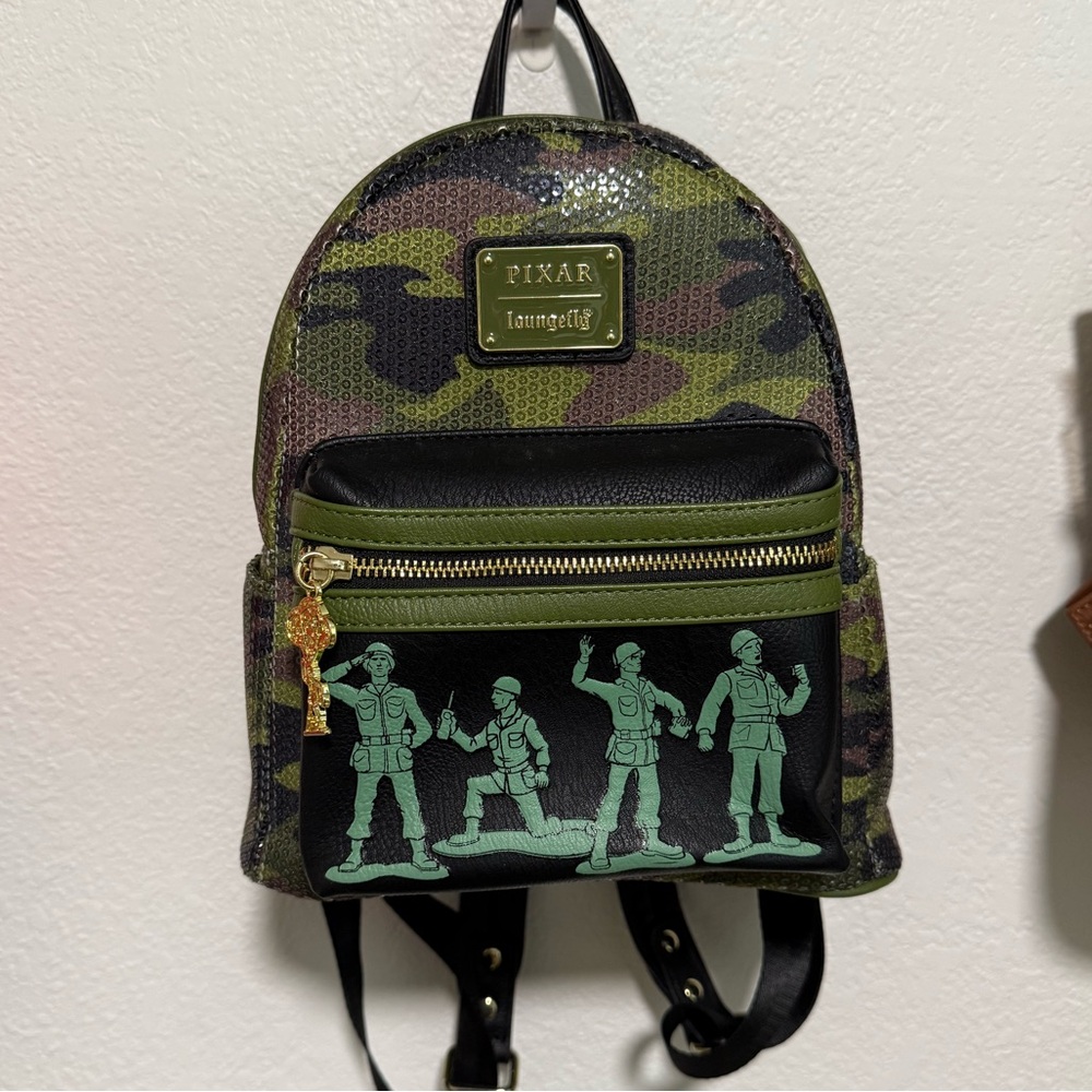Loungefly Disney Pixar Toy Story Army Men Sequin Mini Backpack